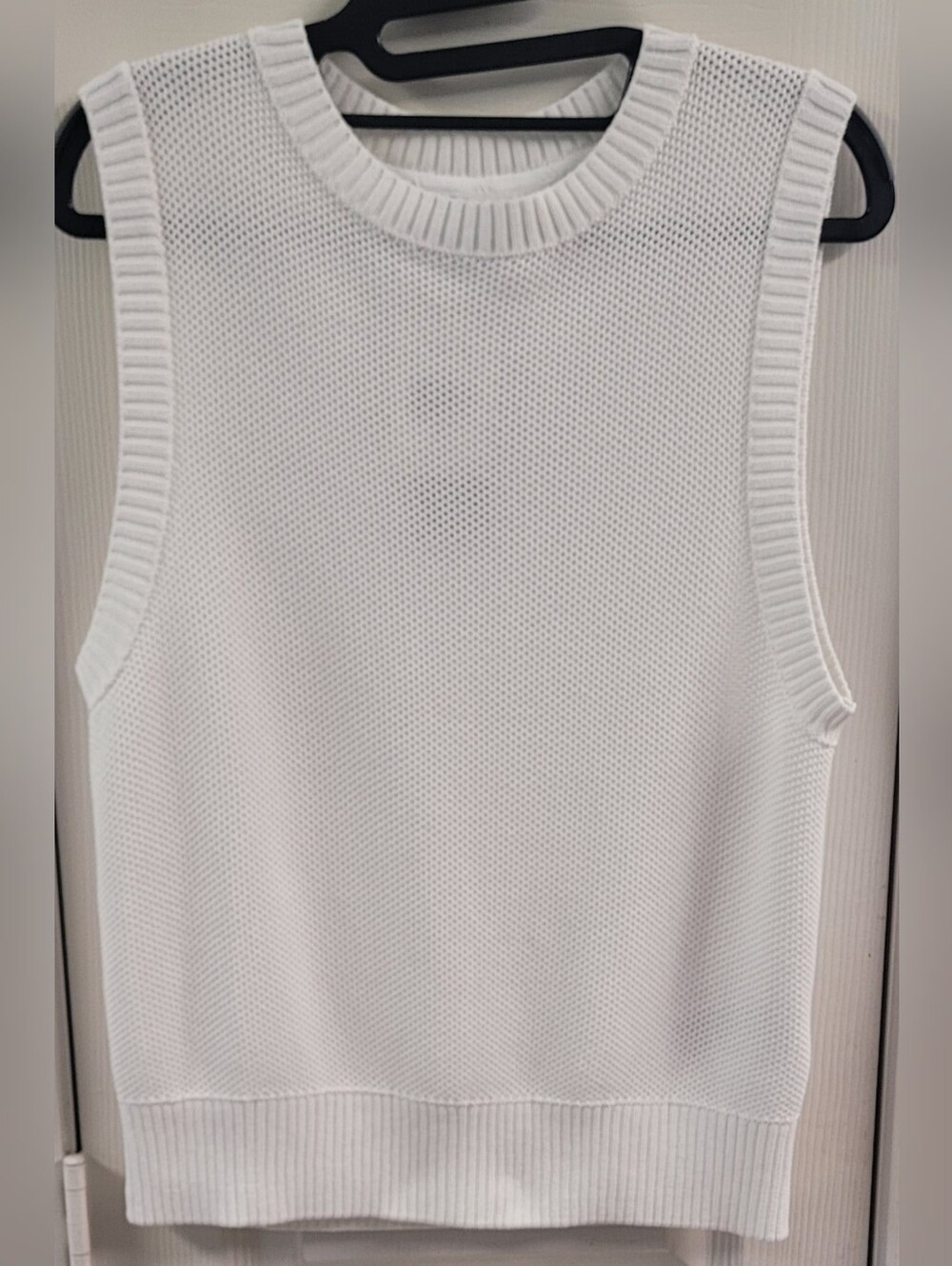 Adidas Classic White Knit Sleeveless Top